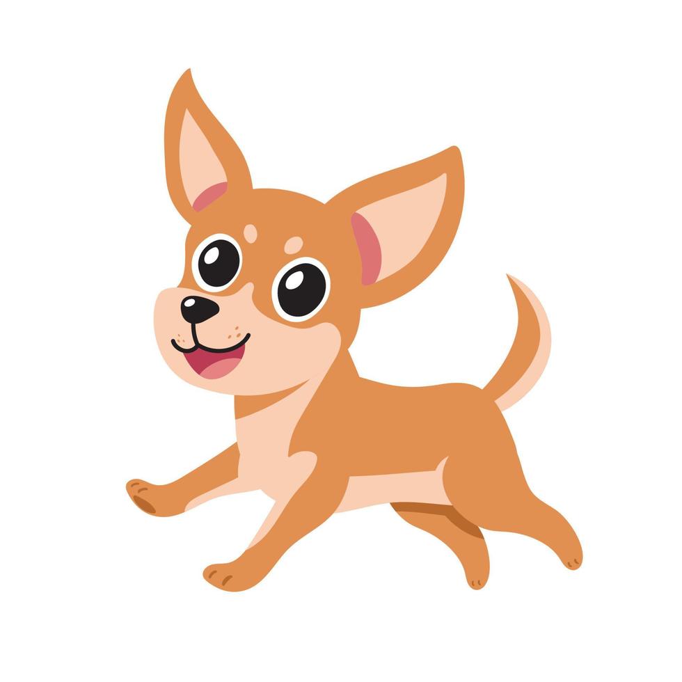 Vektor Karikatur Charakter Laufen Chihuahua Hund