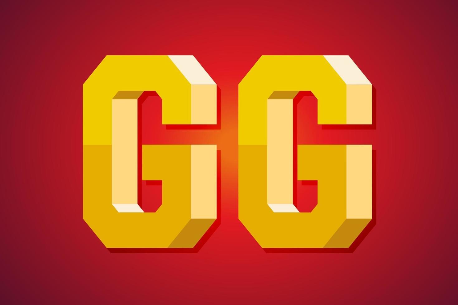 gg, gute spielrede. 3D-Textdesign. Vektorillustration vektor