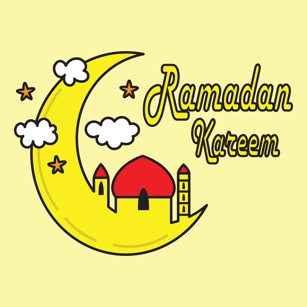 Vektor Illustration von Mond und Moschee Hintergrund zum Ramadan