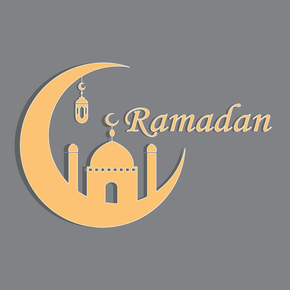 Ramadan Hintergrund Vektor Illustration von Mond und Moschee