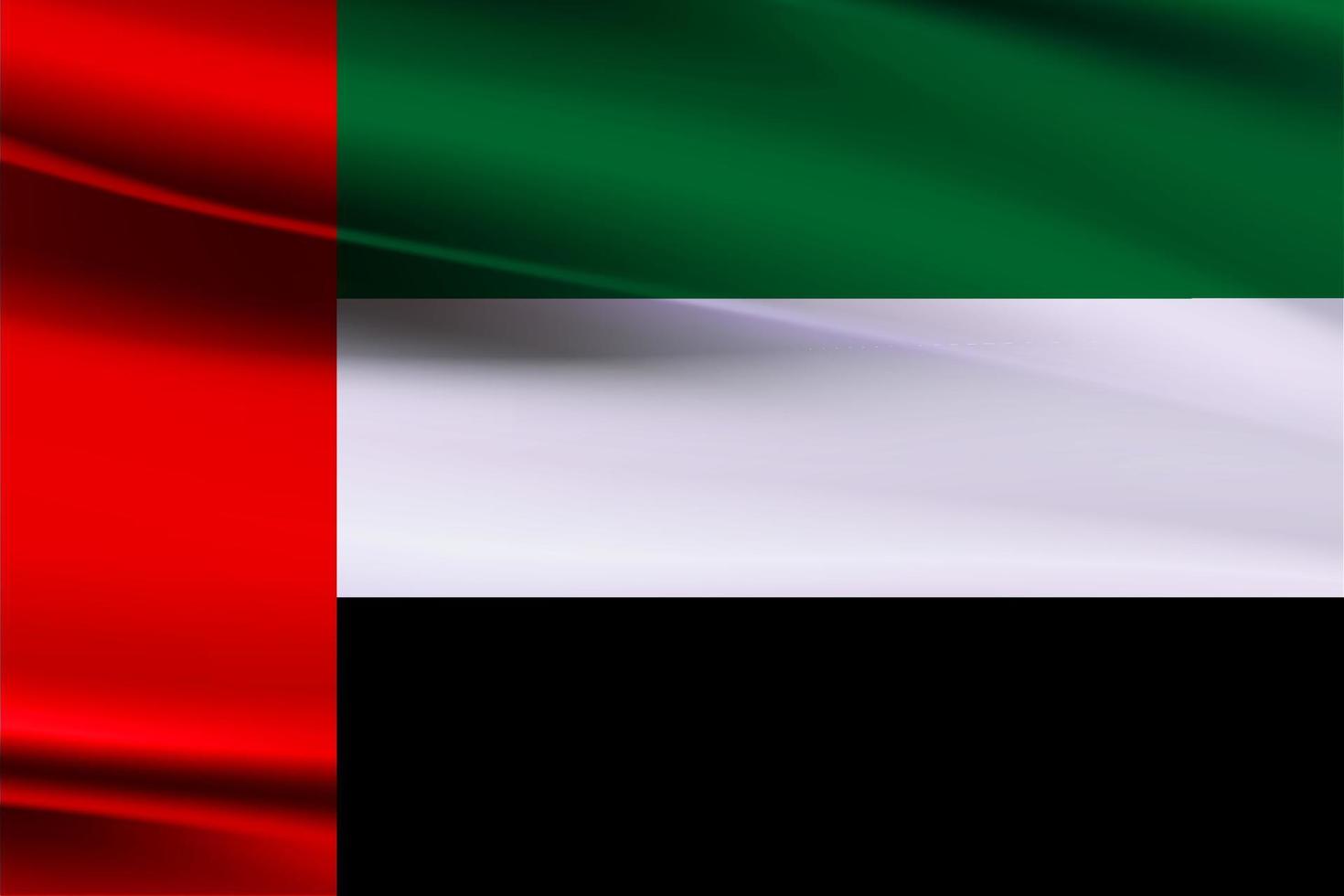 3d Flagge von vereinigt arabisch Emirate auf faltig Stoff, winken Farbe Flagge. Seide Textur. 3d Illustration. vektor