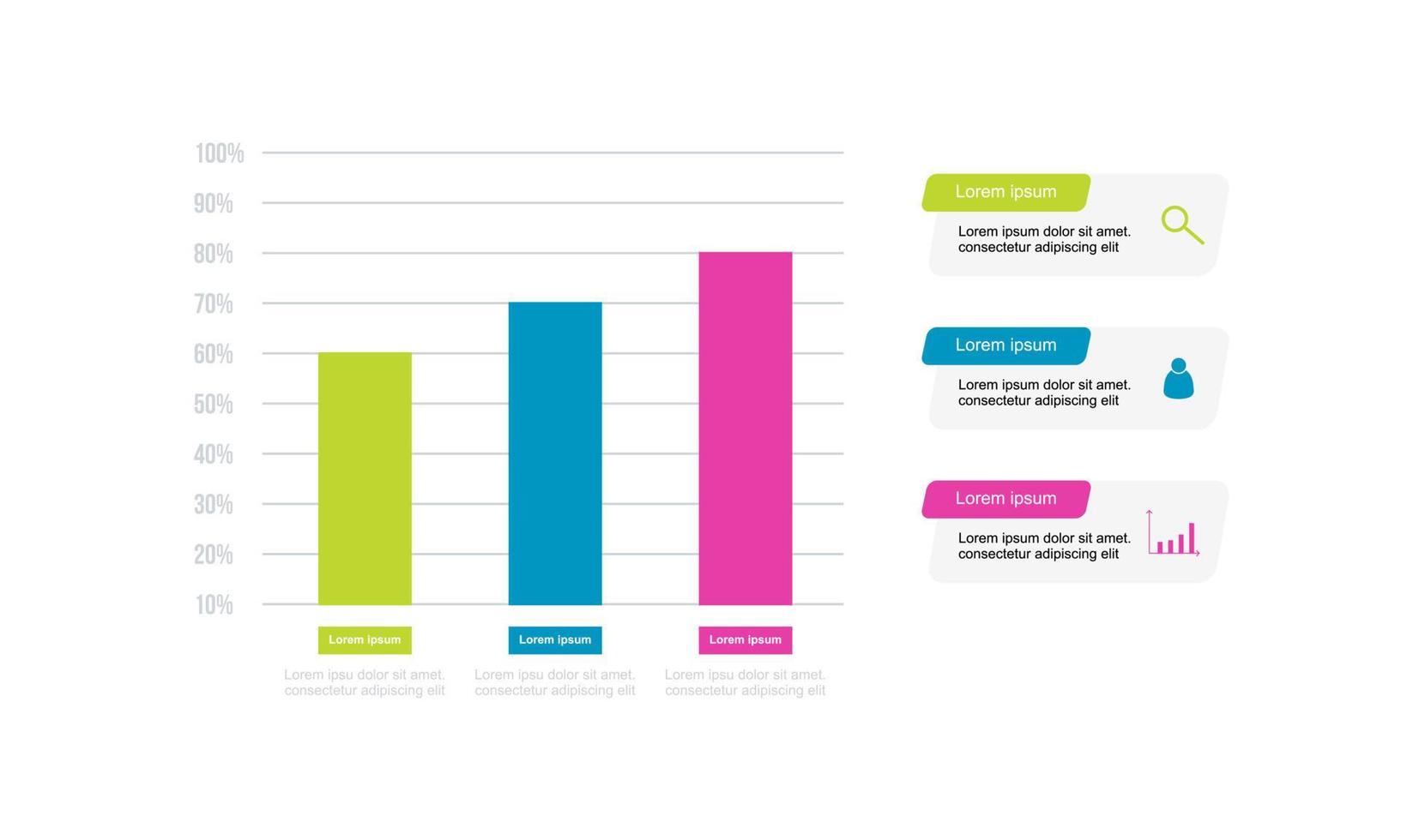 bar Diagram, infographic mall för presentation vektor illustration