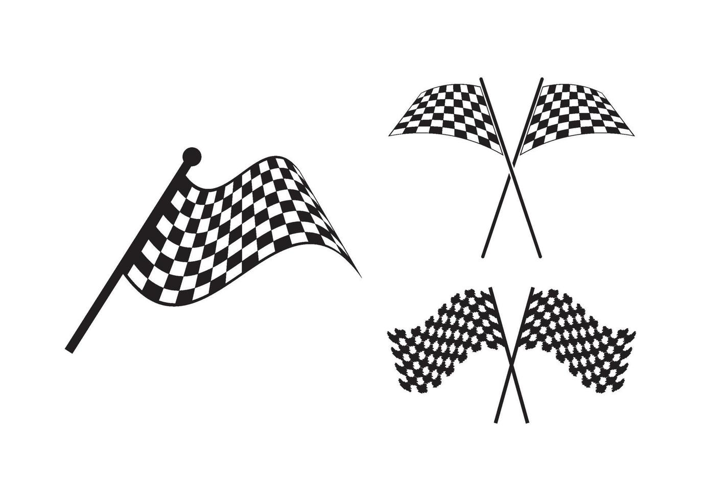 Rennflaggenikonenillustrationsvektorsatz vektor