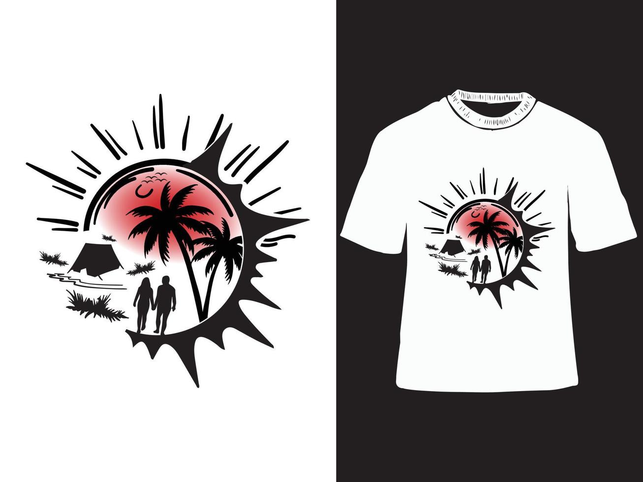 Lycklig husbil, camping t-shirt design, berg camping kreativ t skjorta vektor