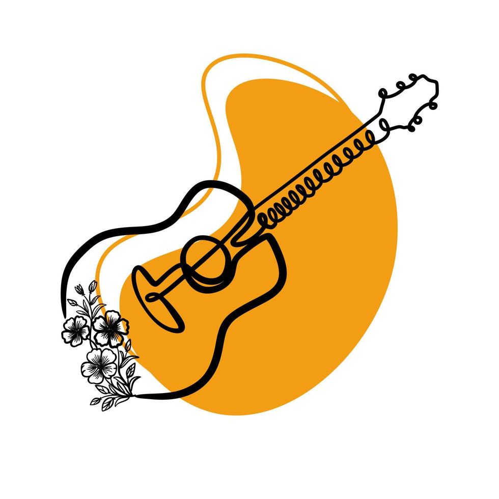 gitarr ikon vektor illustration, varumärke identitet emblem