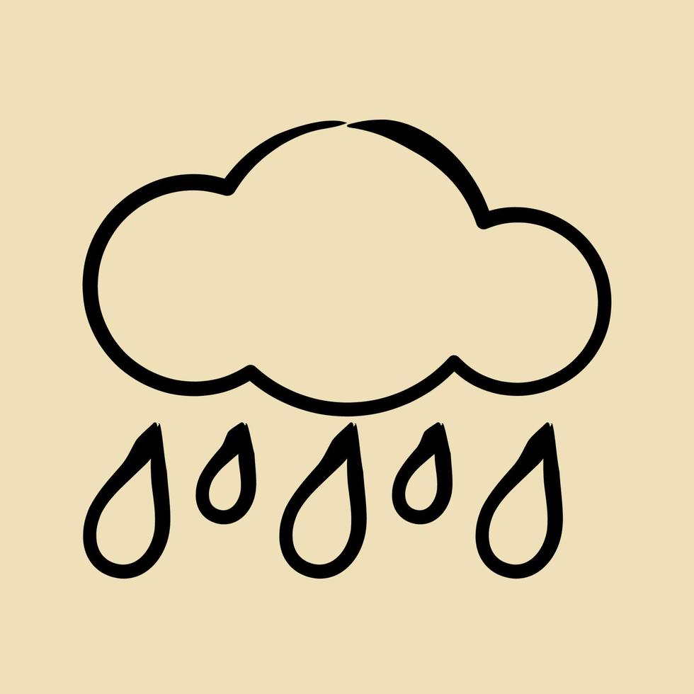 Symbol Nieselregen. Wetter Elemente Symbol. Symbole im Hand gezeichnet Stil. gut zum Drucke, Netz, Smartphone Anwendung, Poster, Infografiken, Logo, Zeichen, usw. vektor