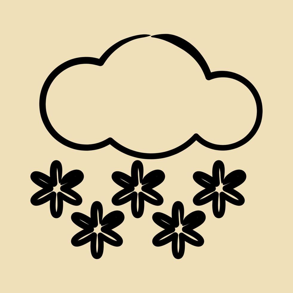 ikon snöar. väder element symbol. ikoner i hand dragen stil. Bra för grafik, webb, smartphone app, affischer, infografik, logotyp, tecken, etc. vektor