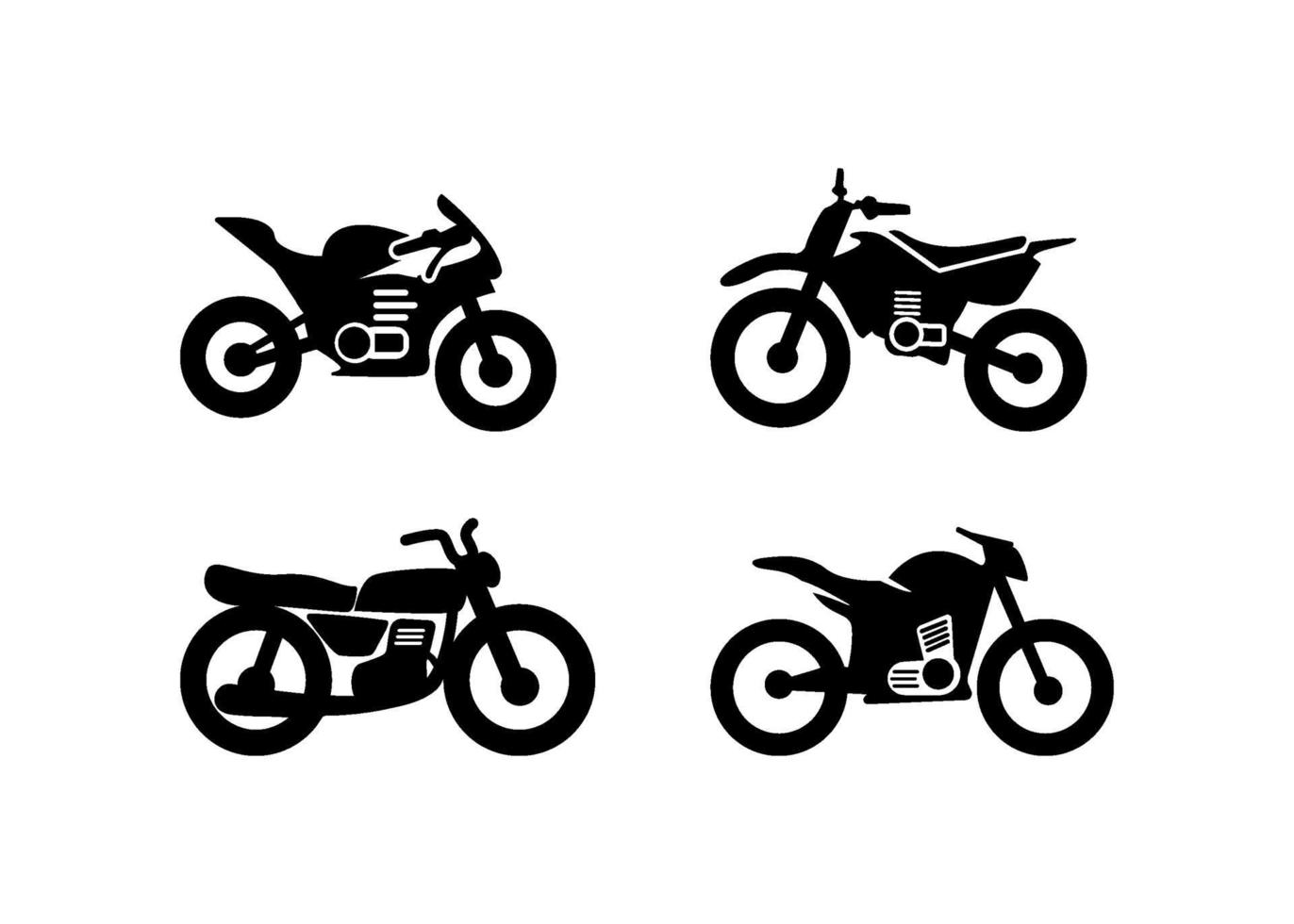 Motorrad-Ikonen-Entwurfsschablonenvektorillustration vektor