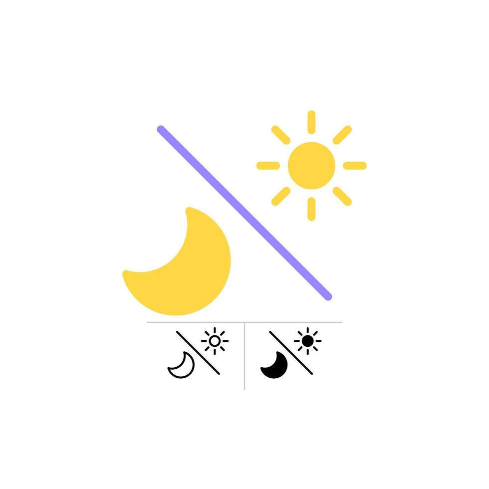 Sonne und Mond Symbol Vektor isoliert auf Weiß Hintergrund