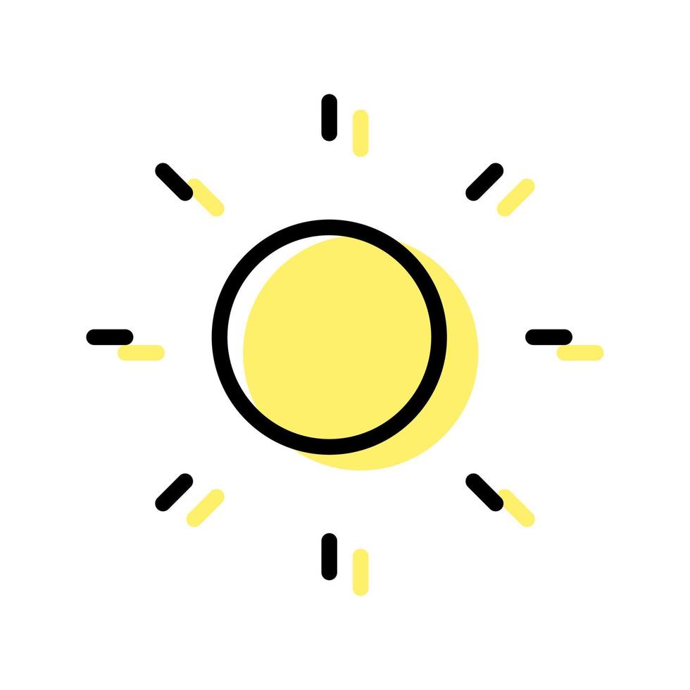 Sonne Symbol Vektor isoliert auf Weiß Hintergrund.