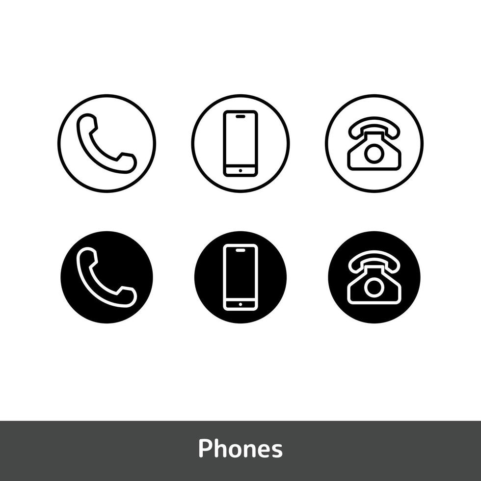 telefon ikon uppsättning, ring upp symbol vektor