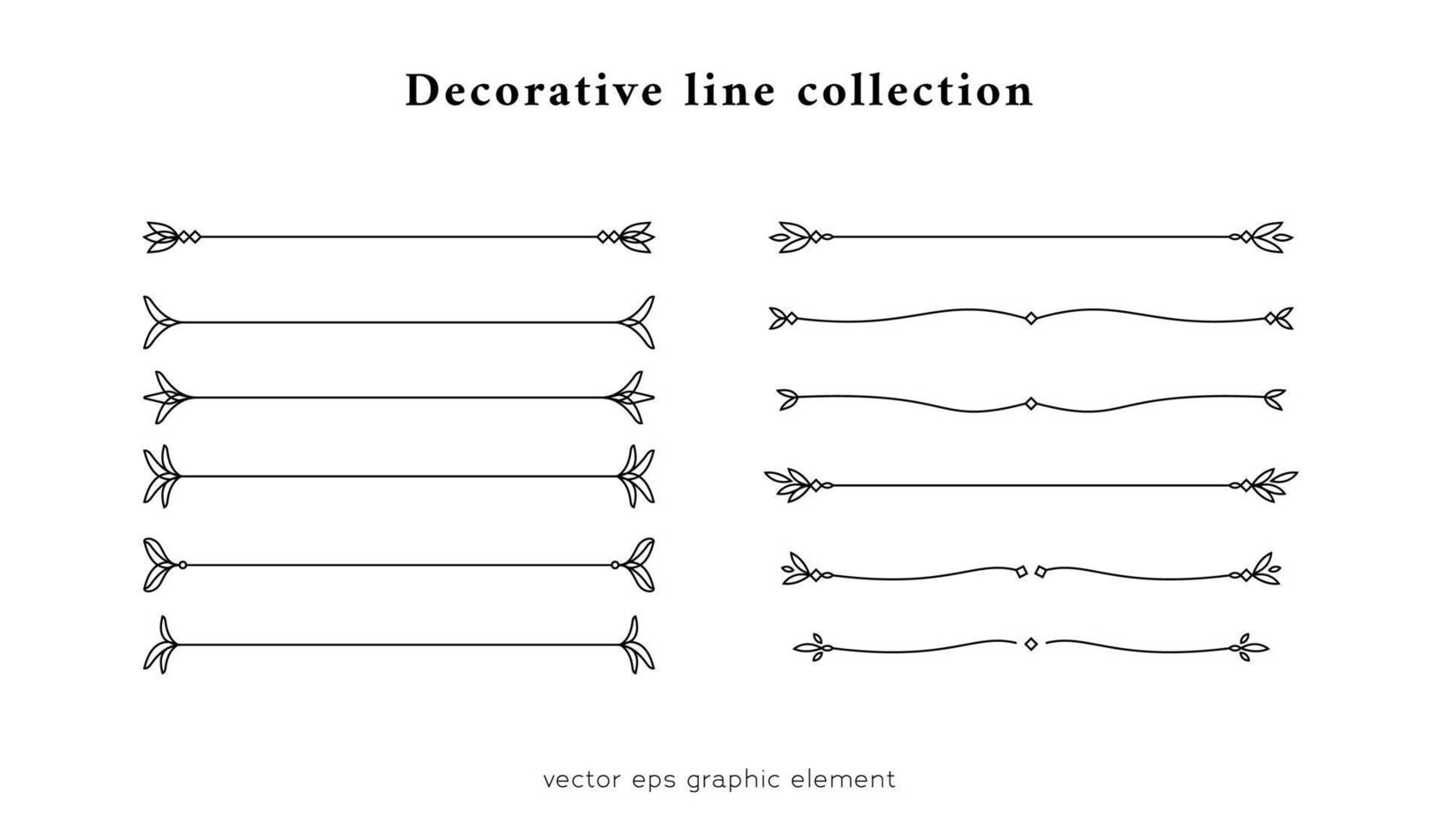 dekorativ Linie Teiler Grafik Element Sammlung vektor