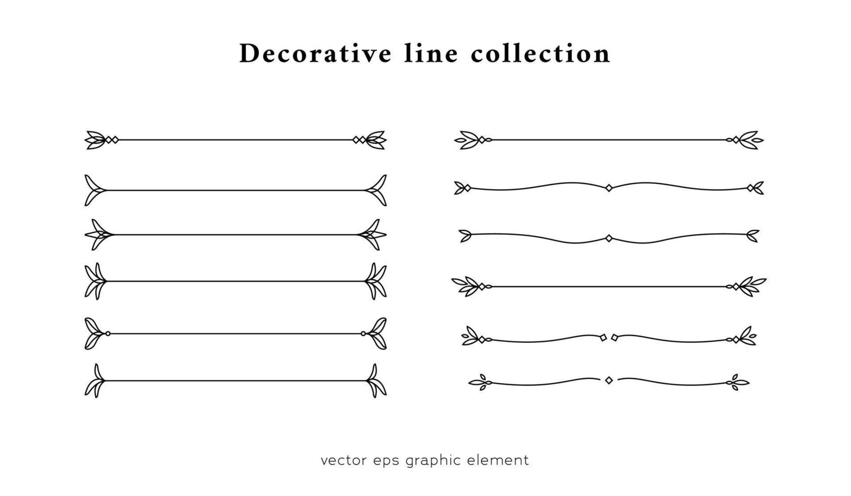 dekorativ linje delare grafisk element samling vektor