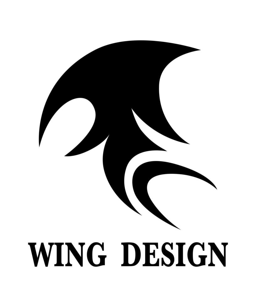 svart djur vinge logo design vektorillustration lämplig för branding eller symbol. vektor
