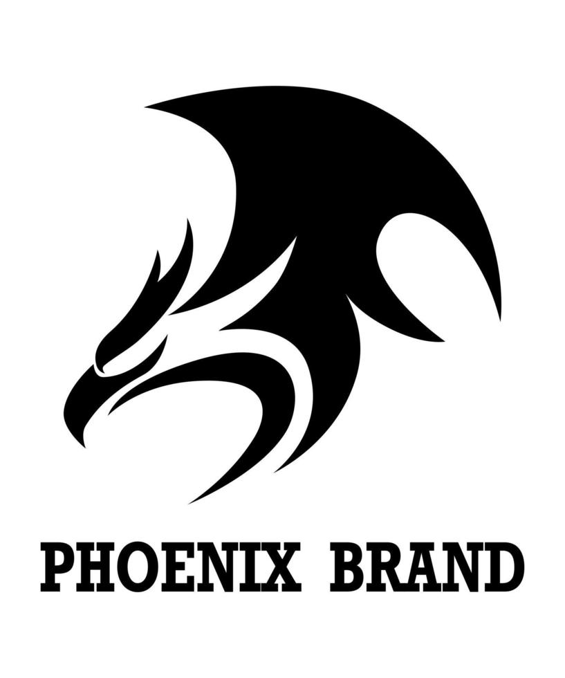 schwarzes Vektorlogo von Phoenix. es zeigt Kraft und Stärke. vektor