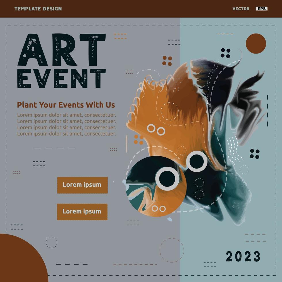 Design Kunst Veranstaltung Sozial Medien Post Vorlagen. abstrack Vorlage Design geeignet zum Feierlichkeiten und Kunst Aktivität Pläne vektor