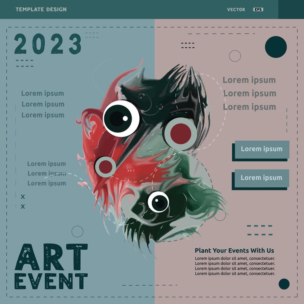 Design Kunst Veranstaltung Sozial Medien Post Vorlagen. abstrack Vorlage Design geeignet zum Feierlichkeiten und Kunst Aktivität Pläne vektor
