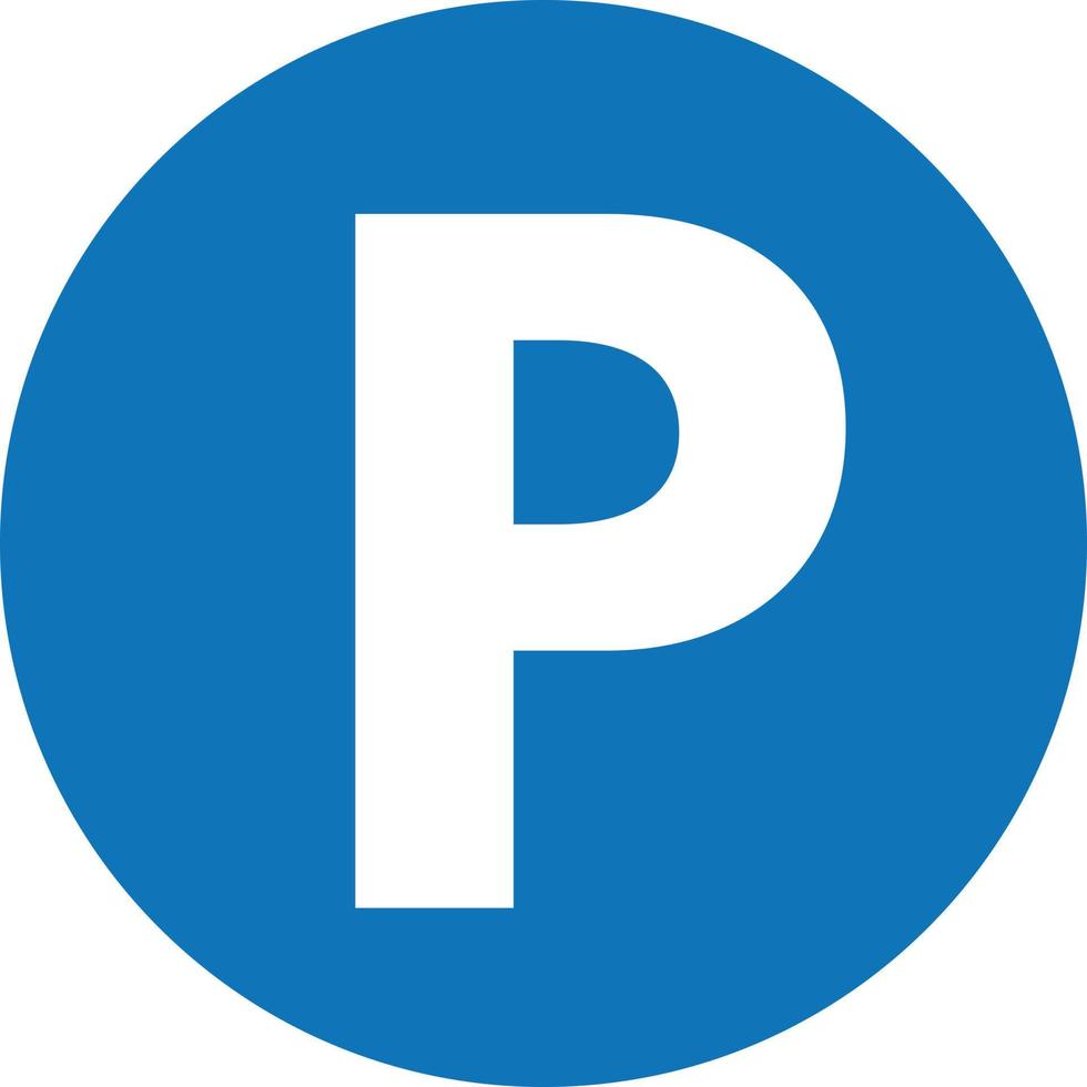 Parkplatz Zeichen auf Blau Hintergrund . Parkplatz der Verkehr Symbol vektor