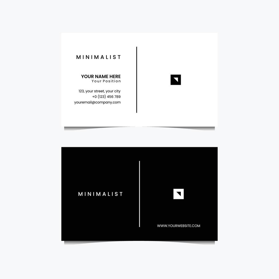 minimalistische Visitenkarte mit Logo-Design vektor