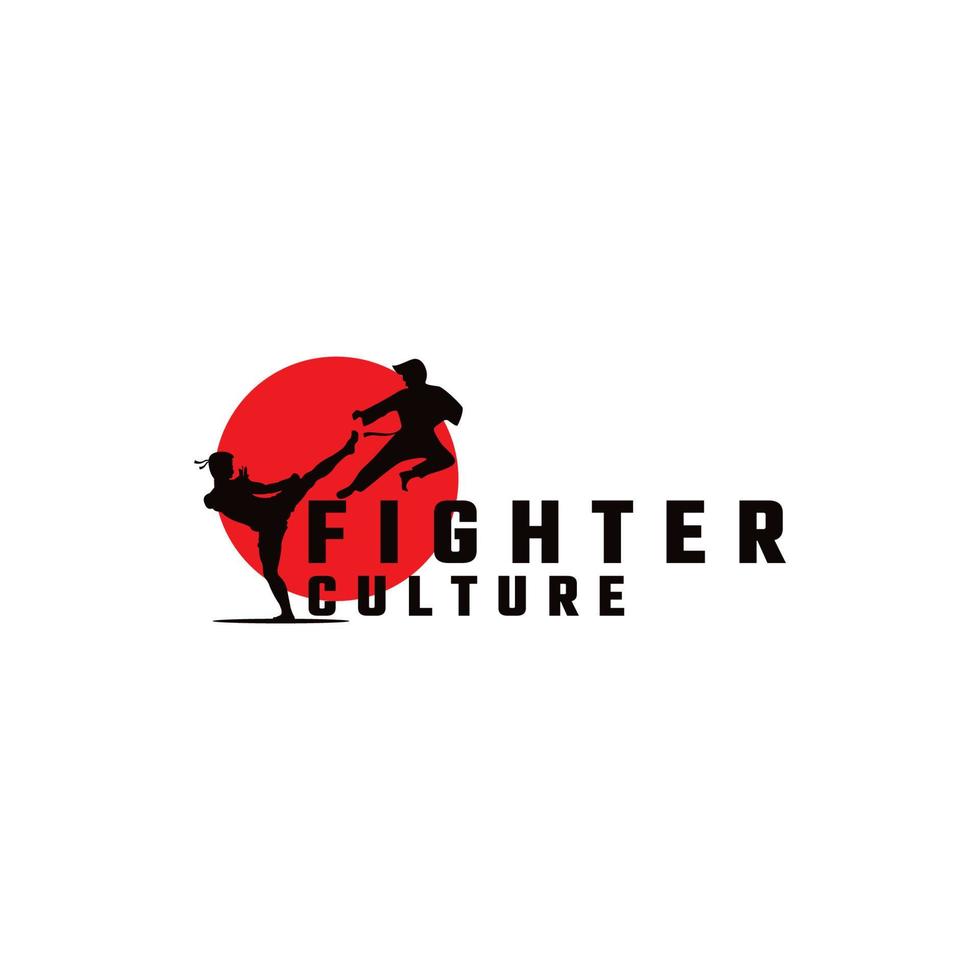 taekwondo karate traditionell japansk krigisk konst logotyp vektor ikon symbol illustration design