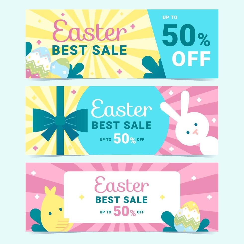 Ostern Verkauf Bannersammlung vektor