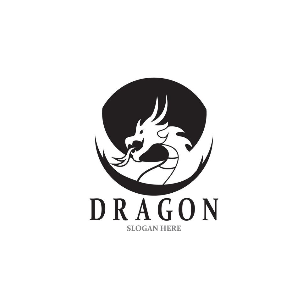 Drachen Silhouette Symbol Symbol Vektor Illustration