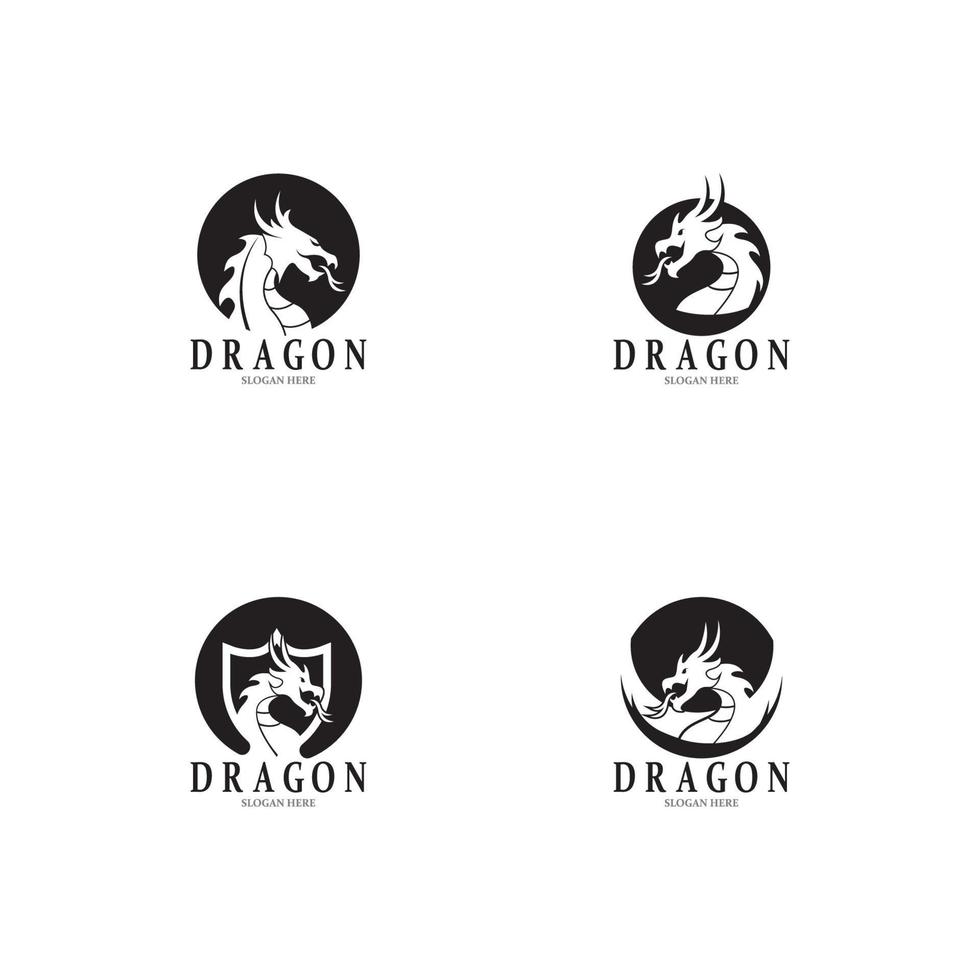 Drachen Silhouette Symbol Symbol Vektor Illustration