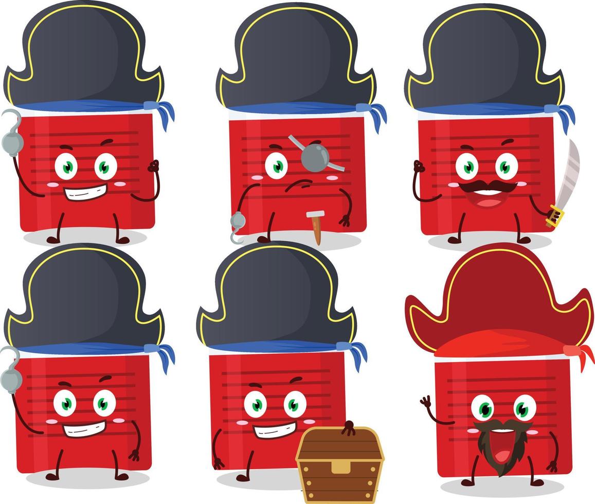 Karikatur Charakter von Eis Kühler mit verschiedene Piraten Emoticons vektor