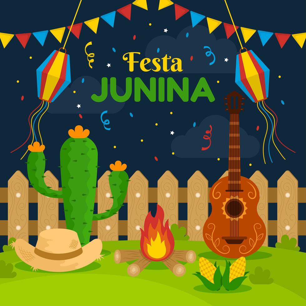 glad festa junina bakgrund vektor