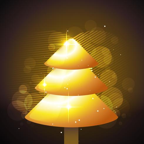 Goldener Weihnachtsbaum vektor