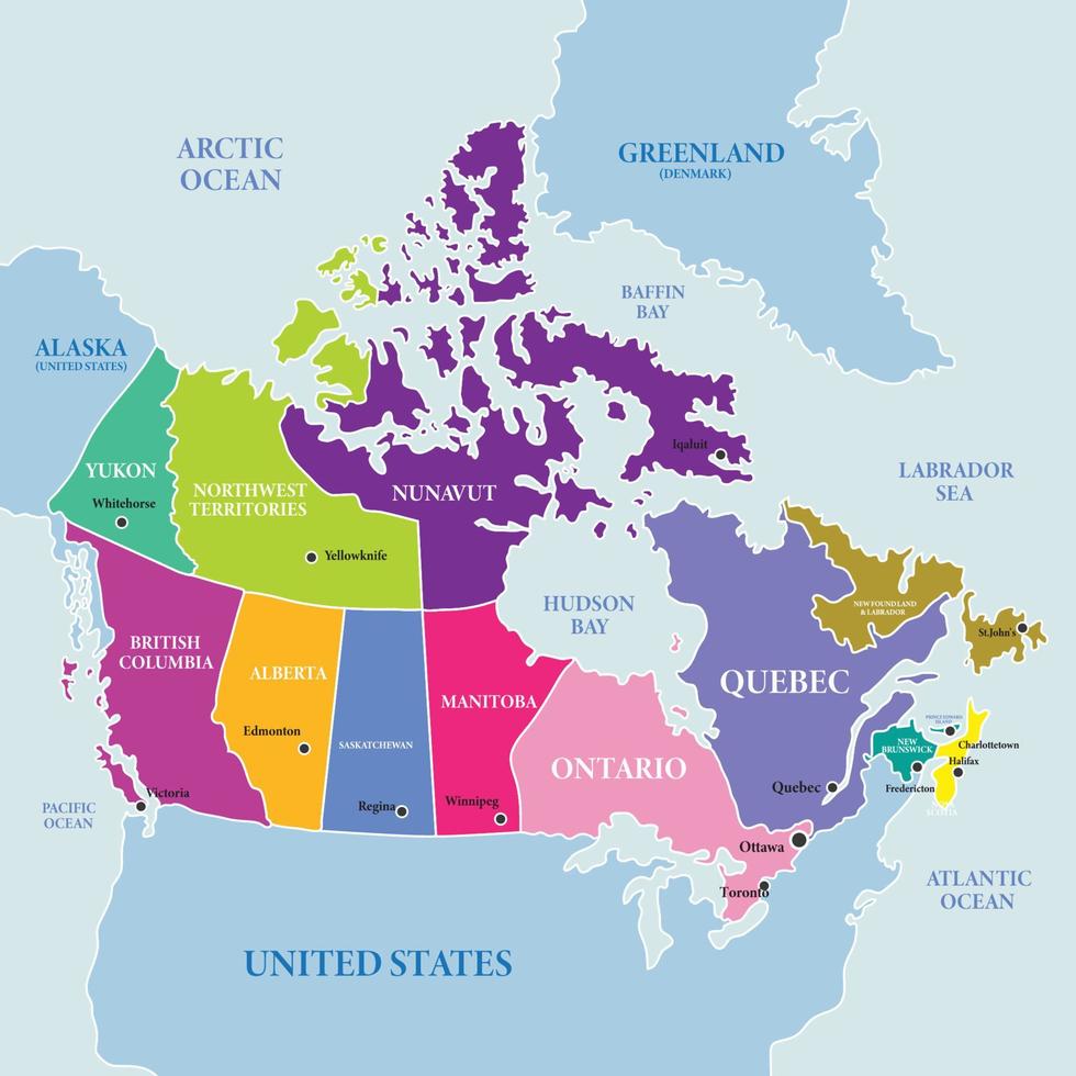 Kanada detailliert Land Karte Vorlage vektor