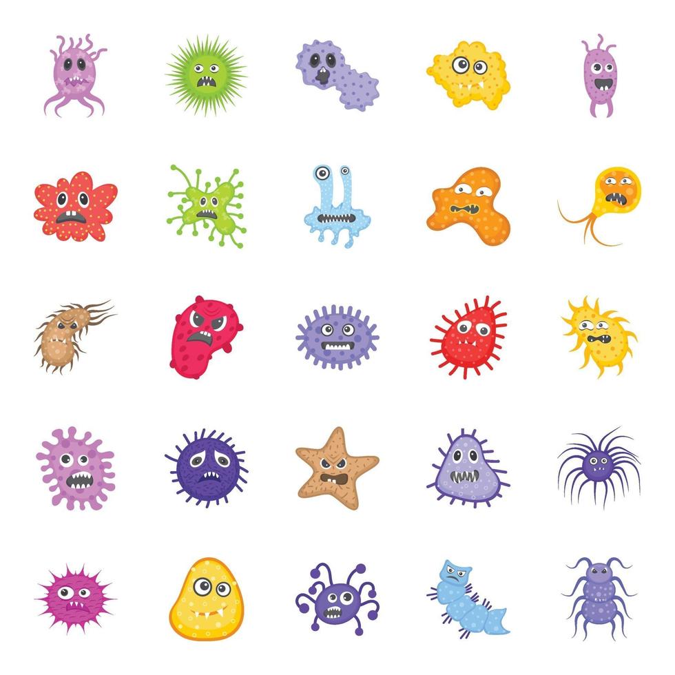 roliga bakterier och mikroorganismer vektor