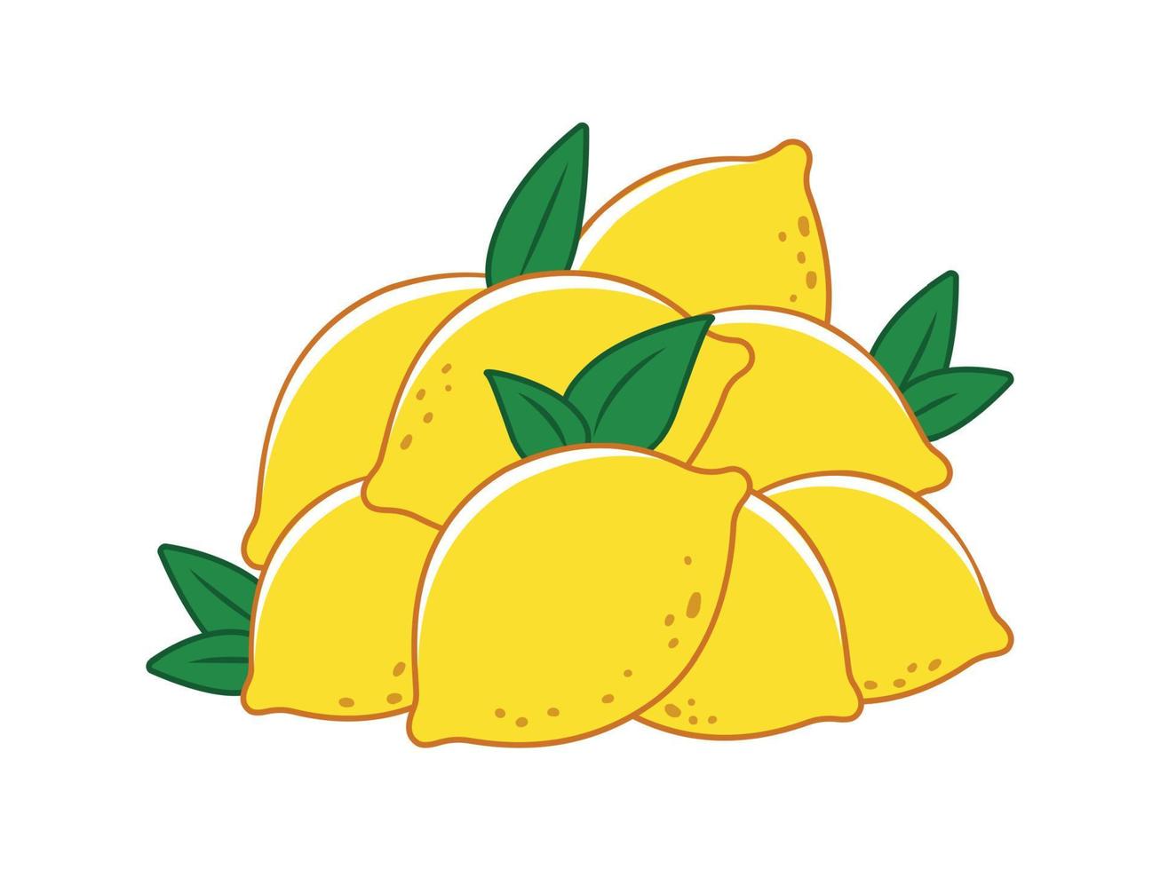 Grün Zitronen mit Blätter. Vektor Illustration.