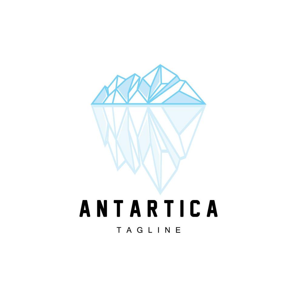 Berg Logo, Antarktis Eisberg Logo Design, Natur Landschaft Vektor, Produkt Marke Illustration Symbol vektor