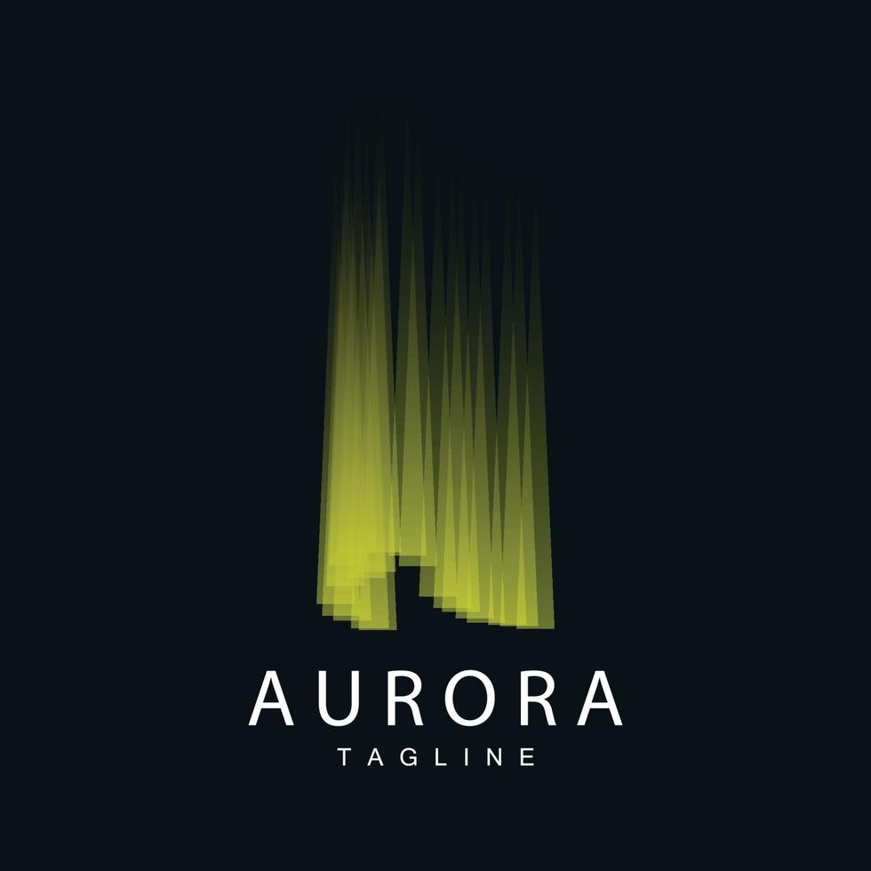 Aurora Logo, einfach Design tolle natürlich Landschaft von Polarlicht, Vektor Symbol Vorlage, Illustration