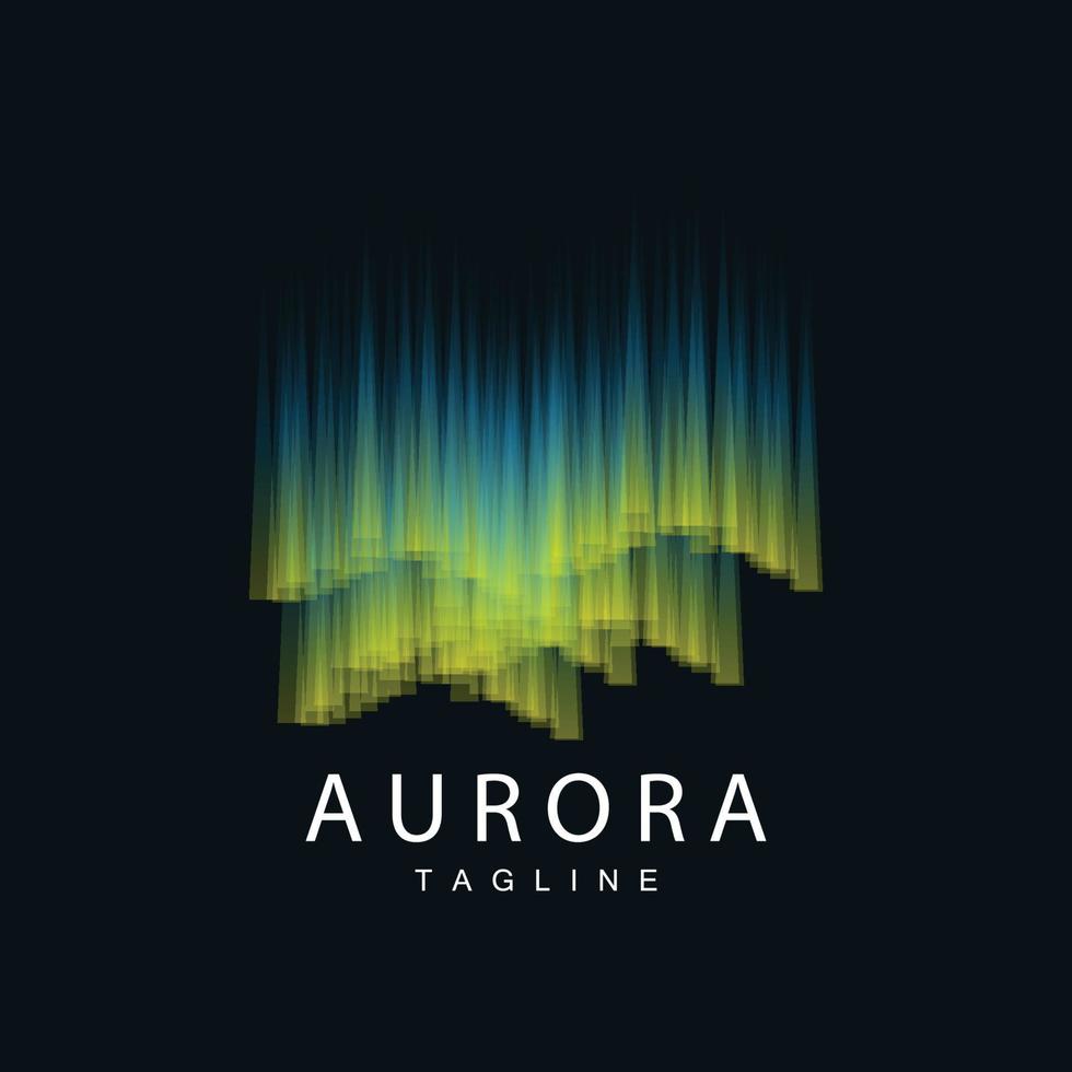 Aurora Logo, einfach Design tolle natürlich Landschaft von Polarlicht, Vektor Symbol Vorlage, Illustration