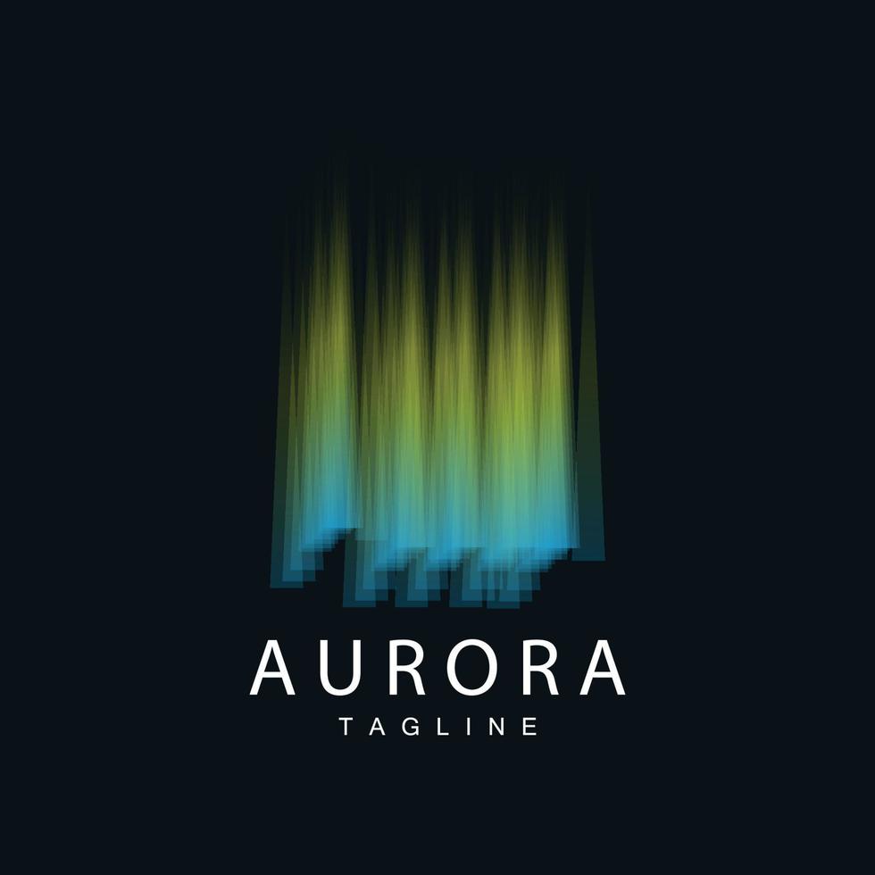 Aurora Logo, einfach Design tolle natürlich Landschaft von Polarlicht, Vektor Symbol Vorlage, Illustration