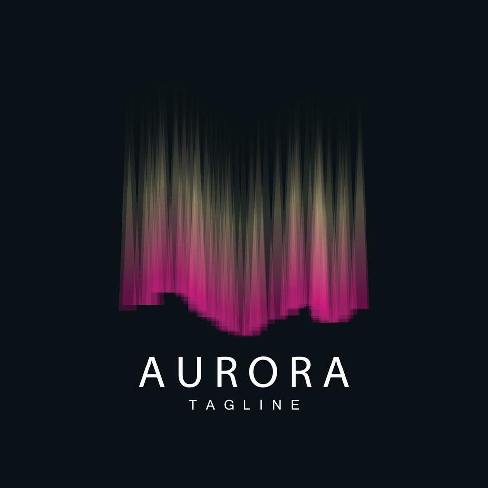Aurora Logo, einfach Design tolle natürlich Landschaft von Polarlicht, Vektor Symbol Vorlage, Illustration