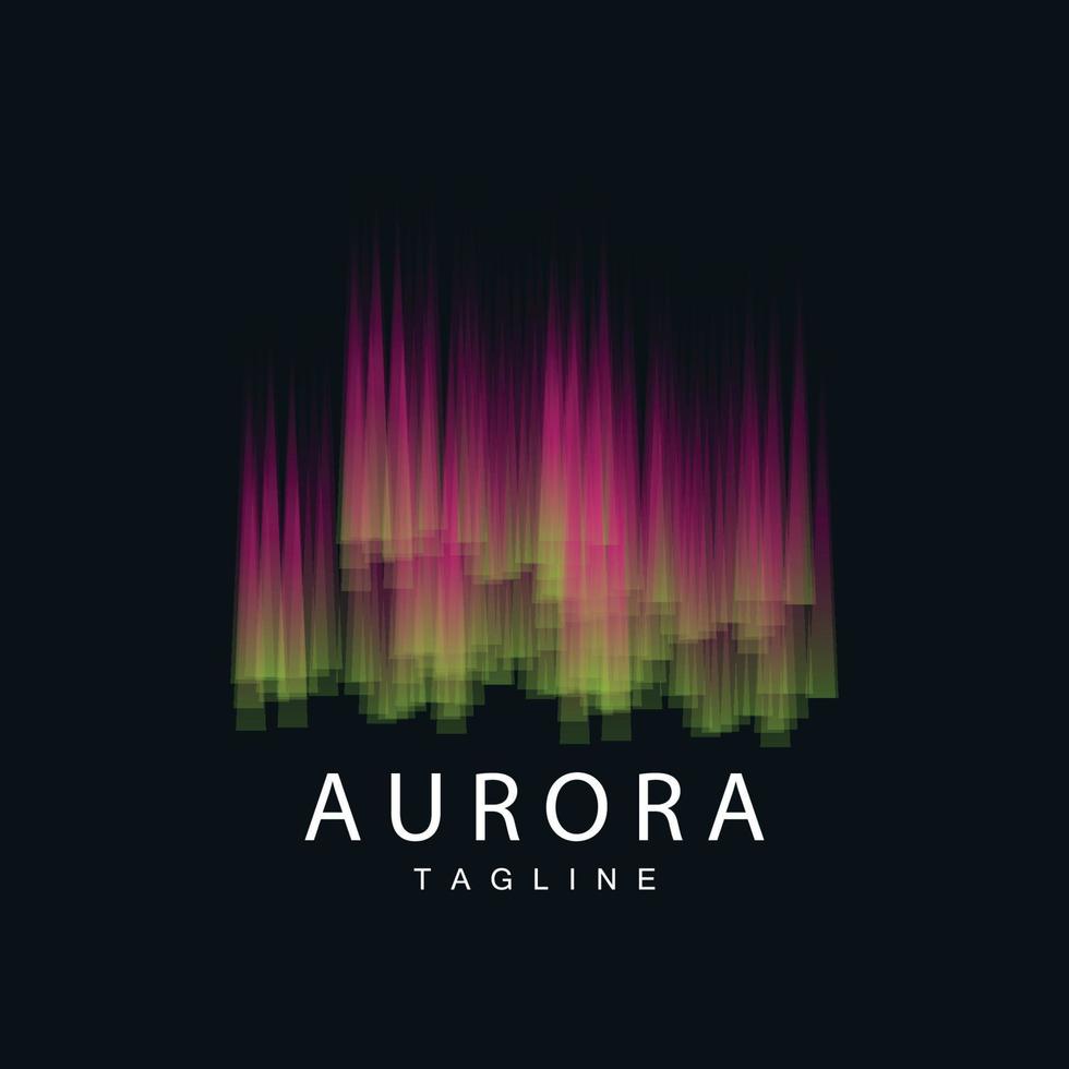 Aurora Logo, einfach Design tolle natürlich Landschaft von Polarlicht, Vektor Symbol Vorlage, Illustration