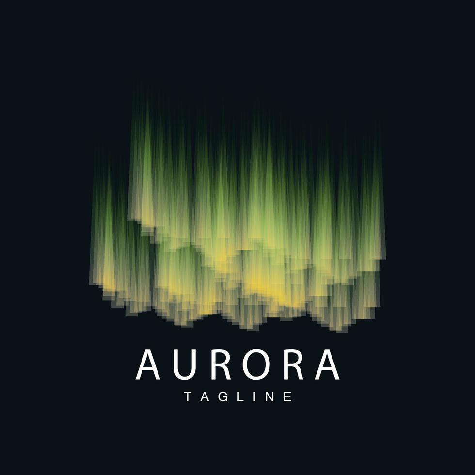 Aurora Logo, einfach Design tolle natürlich Landschaft von Polarlicht, Vektor Symbol Vorlage, Illustration