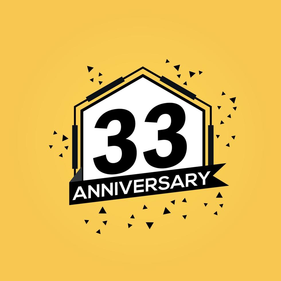 33 Jahre Jahrestag Logo Vektor Design Geburtstag Feier mit geometrisch isoliert Design