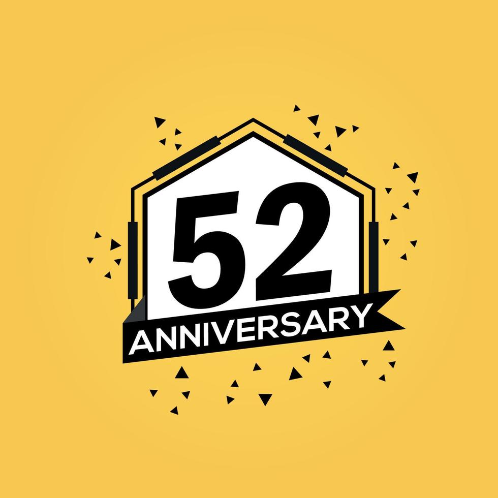 52 år årsdag logotyp vektor design födelsedag firande med geometrisk isolerat design