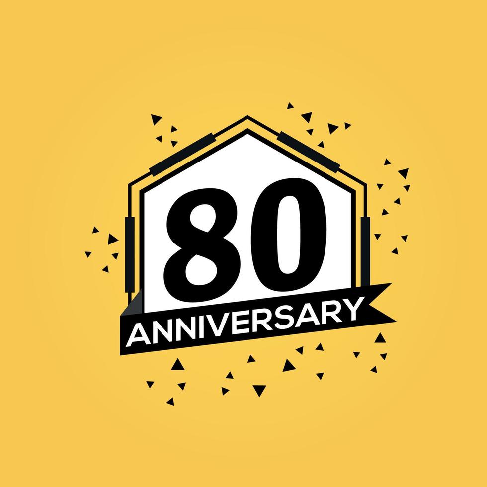 80 år årsdag logotyp vektor design födelsedag firande med geometrisk isolerat design