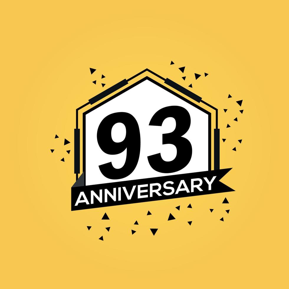 93 år årsdag logotyp vektor design födelsedag firande med geometrisk isolerat design
