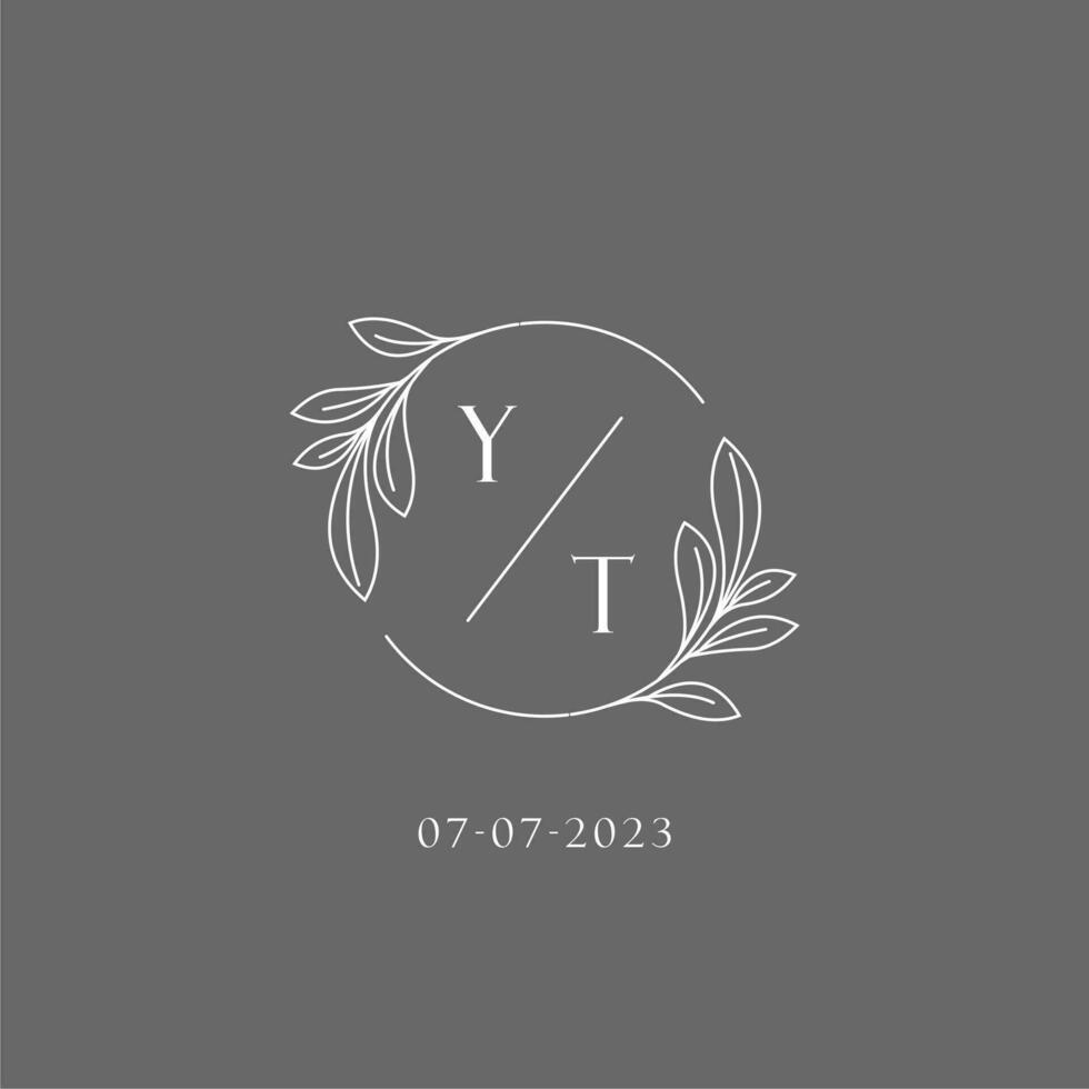 Brief yt Hochzeit Monogramm Logo Design kreativ Blumen- Stil Initiale Name Vorlage vektor