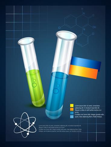 kreative inographische Vorlage des Reagenzglases vektor