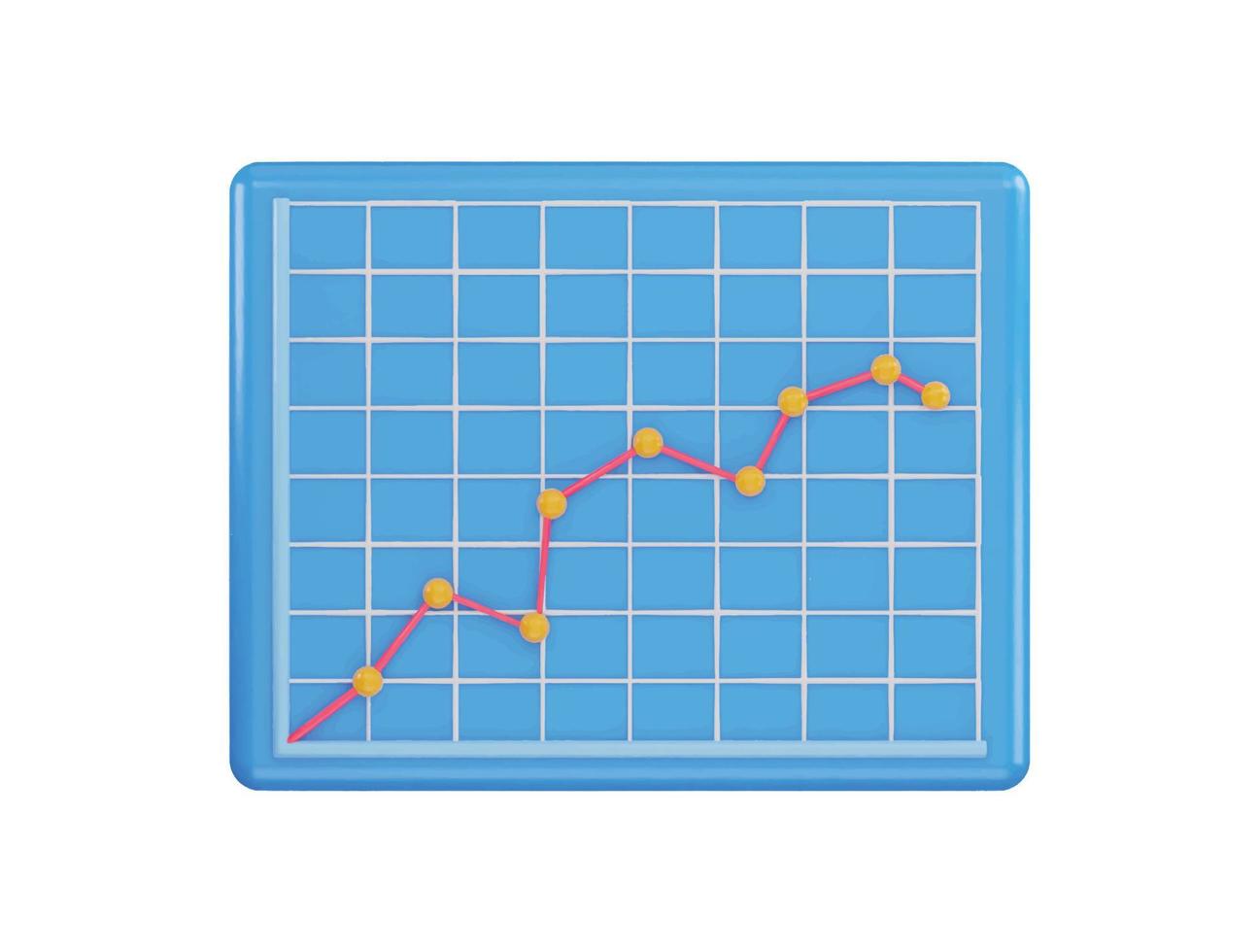 Linie Graph Symbol 3d Rendern Vektor Illustration