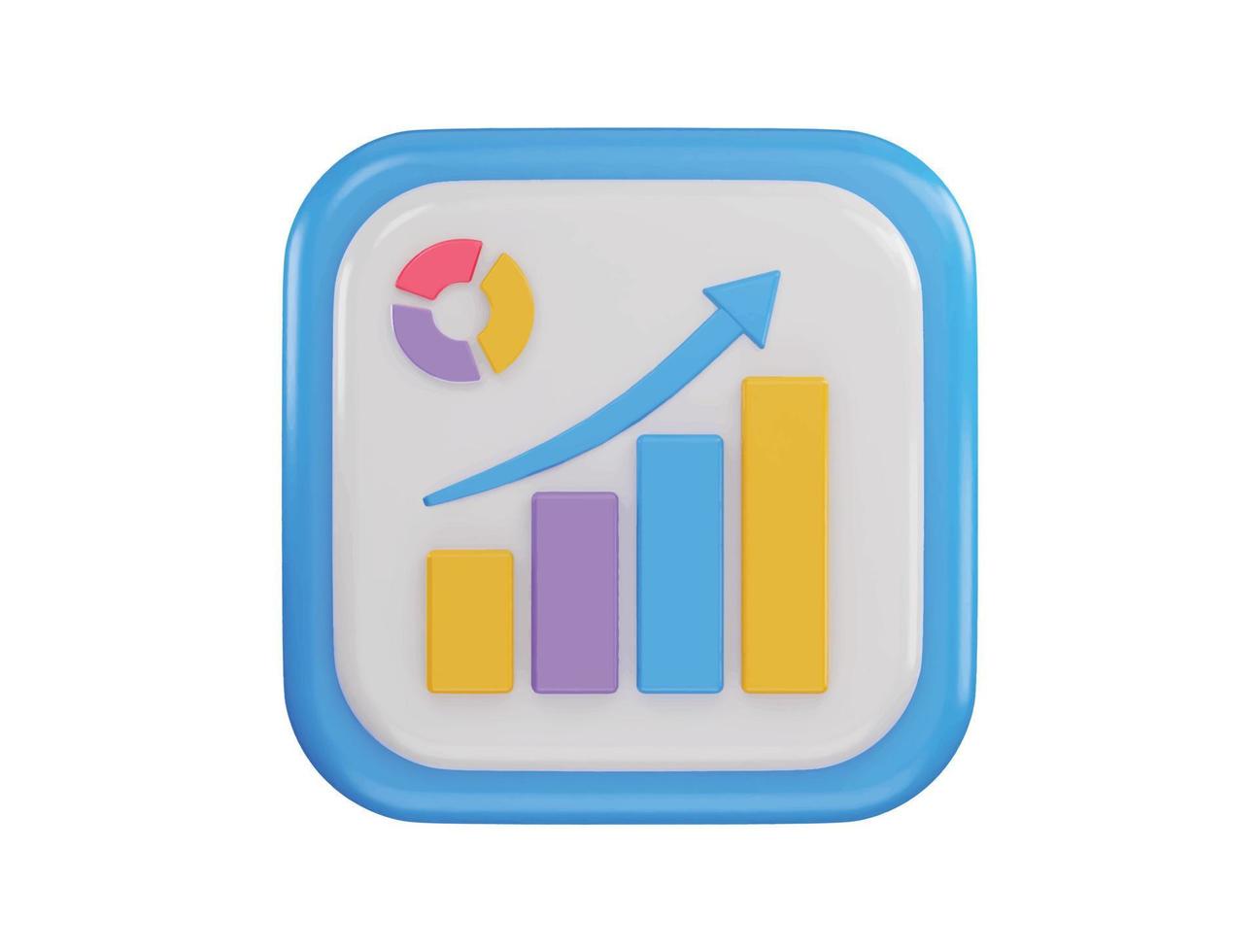 Kuchen Diagramm und Bar Diagramm Symbol 3d Rendern Vektor Illustration