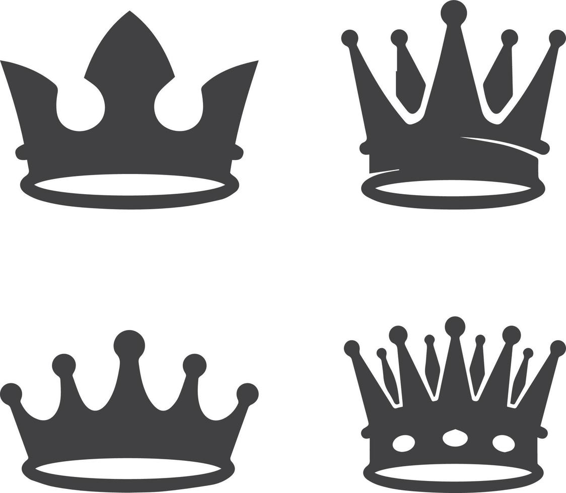 svart krona ikoner vektor bild