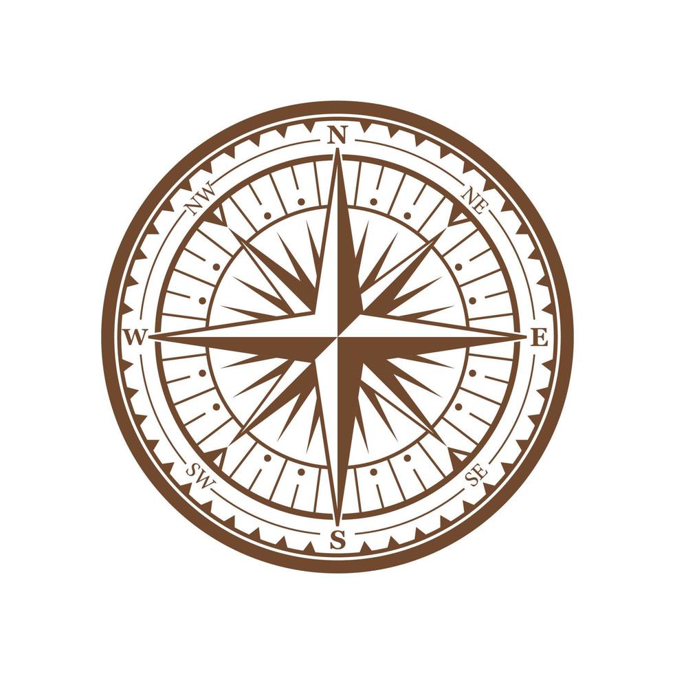Jahrgang Kompass Wind Rose nautisch Navigation Zeichen vektor
